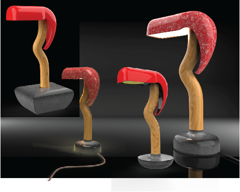 Origin Plastics lamp — Rhino CAD construction lines and surface logic